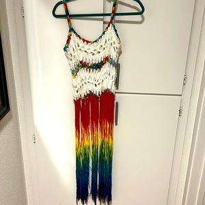 Rainbow crochet coverup